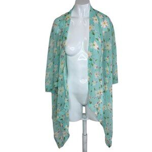 Lookbook Store Swim Cover up, Floral, Open Front, Lightweight Size US 4